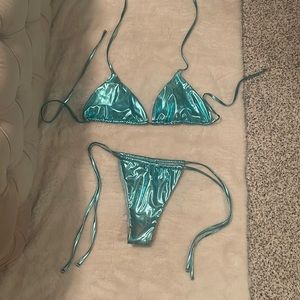Metallic blue bikini